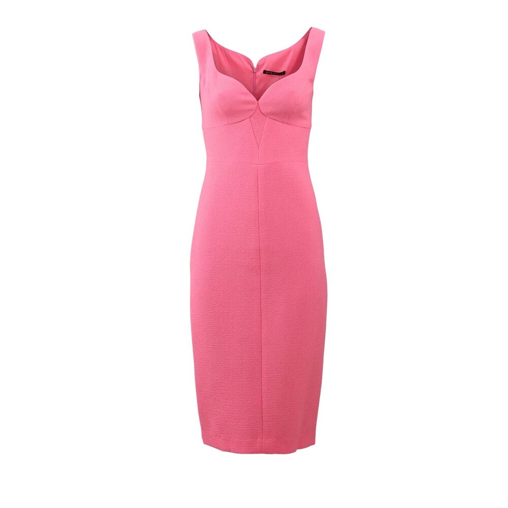 BLACK HALO Neon Pink Ally Sheath Sweetheart V-Neck Cocktail Dress Sz 6